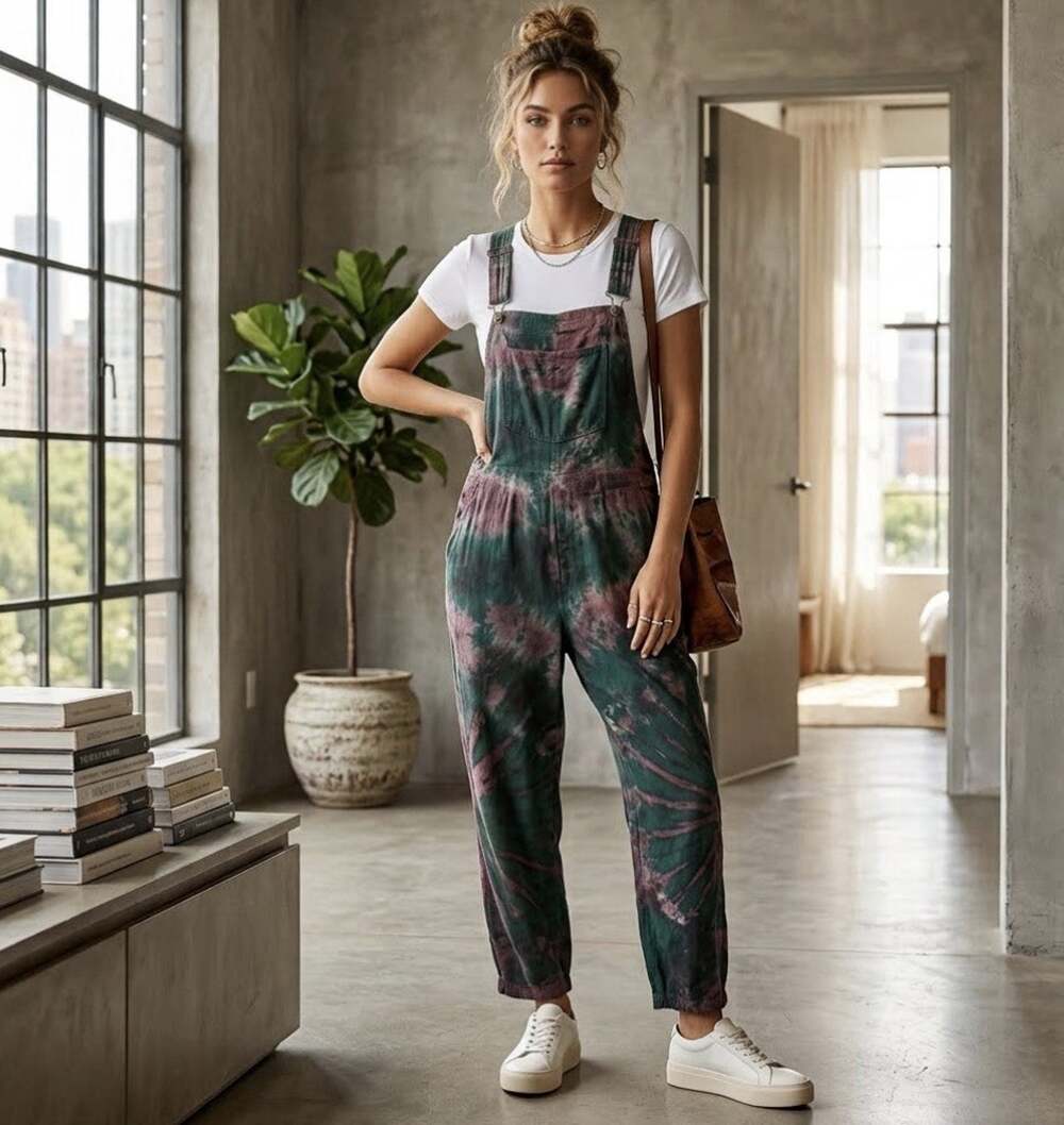 Mexicali Blues Overalls Tie Dye Boho Festival Hippie Jumpsuit Size L